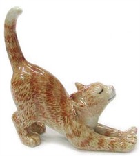 ➸ NORTHERN ROSE Cat Miniature Figurine Orange Tabby Cat Kitten picture