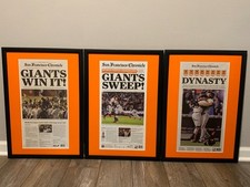 San Francisco Giants World Series Champions Framed Newspaper Set picture
