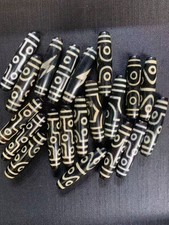 15Pcs Rare Wonderful Tibetan Old Agate Dzi *Multi Totem* Prayer Beads picture