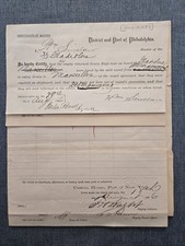 Antique 1886 Maritime Customs Document Lot Philadelphia New York SS Gladiolus picture