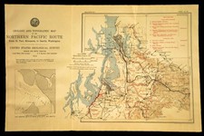 Antique Northern Pacific Railroad Map Seattle Washington Tacoma Kent Pullyallup picture