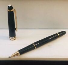 Luxury 163 Classique Series Bright Black+Gold Clip 0.7mm Rollerball Pen picture