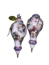 Bradford Heirloom Porcelain Ornament Lena Lui Cherish Chintz Set of 12 Mint Cond picture