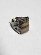New Old Stock Native American Wheeler Sterling Silver Agate Ring Size  13.75 picture