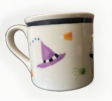 Hartstone Studio Pottery Mug Spiders Witch Hat Candy Halloween Stoneware USA VTG picture
