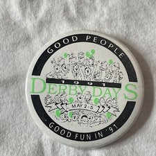 Vintage 1991 DERBY DAYS Pinback Button (Kansas Small Town Festival) B011 picture