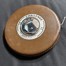 Lufkin White Clad Steel Tape Measure 100 Ft Reel Vintage Original Challenge picture