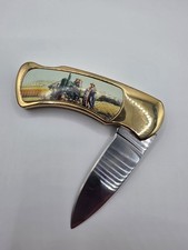 Vintage John Deere Farm Tractor Lock Back Pocket Knife  picture