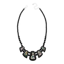 Jay King Sterling Silver Black Chalcedony & Abalone Shell Inlay Reversible picture