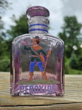 Glass Peroxide Bathroom Bottle Purple Old Vanity Bottle Apothecary Cottage Core picture