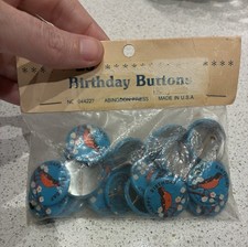 VTG Happy Birthday/Love One Another pins by Abingdon - UNOPENED pack Of 25 picture