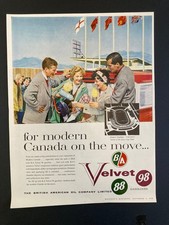 1958 CANADA AD BA BRITISH AMERICAN OIL GAS STATION GREY CUP FINAL CFL STADIUM picture
