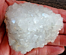 Pretty Quartz with Calcite on Fluorite  Sparkling Morocco  132.4 grams picture