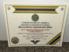 MEXICAN SERVICE (ARMY) COMMEMORATIVE MEDAL CERTIFICATE ~ W/PRINTING TYPE-1 picture