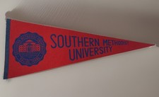 Vintage SMU Southern Methodist University Felt Pennant Full Size Dallas Texas HO picture