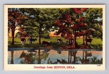 Hinton OK-Oklahoma Greetings Vintage Postcard picture
