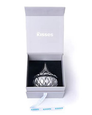 Hershey's Kisses Silver Tone Candy Dish. Covered Box in KISSES Gift Box. NWT. picture