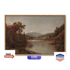 ARPEOTCY Vintage Framed Canvas Wall Art, Fall Landscape 16x24 inch, Rustic picture