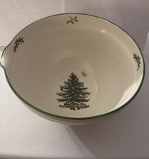 SPODE Holiday Christmas Tree Batter Mixing Bowl  With Spout 8.5 Inches picture