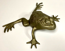 Vintage Brass Frog Paperweight | 6 Inches | Heavy picture