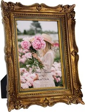 Handcrafted 4x6 Picture Frame in Vintage Bronze Gold - Unique Gift Idea picture