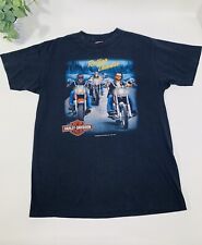 VINTAGE 90s HARLEY DAVIDSON 3D Emblem ROLLING THUNDER T-Shirt Size Lrg RARE Moto picture