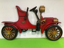 Vintage 19” x 10” Sexton USA Cast Metal Antique Car Wall Plaque - Red & Gold picture