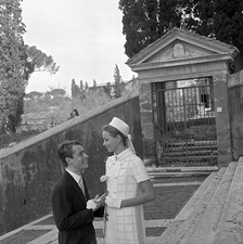 Young married couple smiling day of their very well done wedding I- Old Photo picture