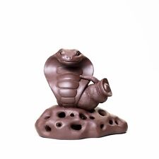 Yixing Zisha Pottery Porcelain Fengshui Animal Snake Wealth Tea Pet Statue China picture