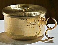 Hammered Brass Stacking Ciborium With Lid and Handle, 3 3/8 Inch N.G. picture