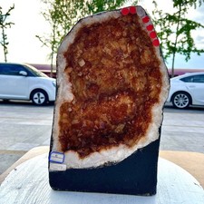 27.77LB  Natural yellow crystal cave quartz crystal spiritual decoration picture