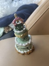 Blue Sky hinged wedding cake ceramic box with scroll inside  picture