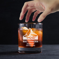 Custom Engraved Matterhorn Zermatt Switzerland Whiskey Glass – 11 oz Standard picture