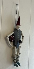 A Rare Vintage Folk Art Judie Bomberger Oliver Jointed Hanging Puppet Sculpture picture