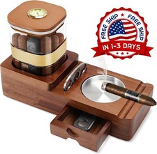 Cenicero de madera con bandeja para puros, juegos de regalo para hombres US NEW picture