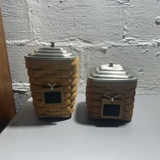 Longaberger Lot Of 2 Canister Basket Set. picture
