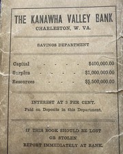 Charleston West Virginia Kanawha Valley Bank Book Envelope Early 1900s picture