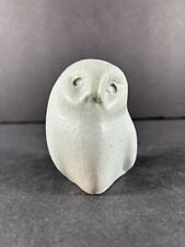 Vintage Ceramic Owl Figurine Figural Green Gray Approx 3” picture