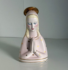 Vintage Ronzan Italy Praying Madonna Bust Figurine #187 Mid-Century Ceramic Mary picture