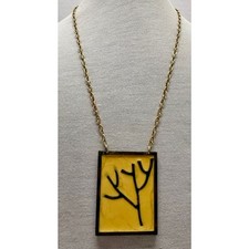 Vintage 1960s Rare Jerry Fox Stained Glass Necklace & Pendant picture