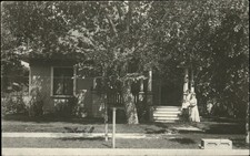 RPPC ~ Edwardian women and boy ~ location? ~ real photo postcard 1904-1918 picture
