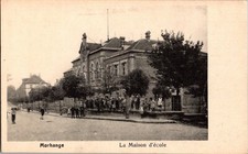 Children In Front Of School House in Morhange, France Postcard  picture