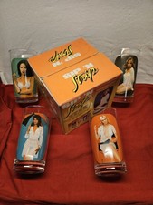 VTG NOS 1984 SPENCER GIFTS SIP 'N STRIP DRINK GLASS SET 4 RISQUE NUDE W/ BOX  picture