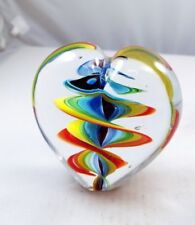M Design Art Twisted Rainbow Ribbon in Heart Paperweight PW-748 picture