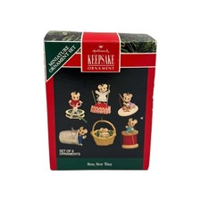 Vintage 1992 Hallmark Keepsake Miniature “Sew, Sew Tiny” 6-Piece Ornament Set picture