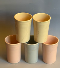 LOT OF 5 VINTAGE FIESTA WARE JUICE TUMBLERS GLASSES 3.5