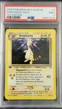 Pokemon PSA 9 Ampharos 1 1st Editon Neo Genesis picture