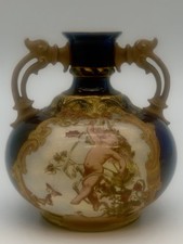 Fabulous Antique Baroque Style Fischer & Budapest Fine Porcelain Vase Hungary picture