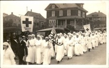 Bangor ME Red Cross Parade Bangor, ME c1920s-30s Real Photo Vintage Postcard bhn picture