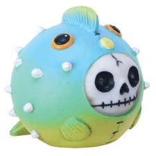 PT Furry Bones Puffington the Pufferfish  Skull Resin Mini Figure picture